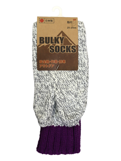 バルキーソックス指付  口ゴムゆるめ 25-27cm
