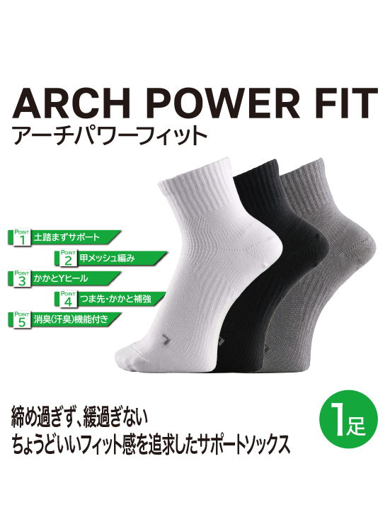アーチパワーフィット ミドル先丸 23-25cm