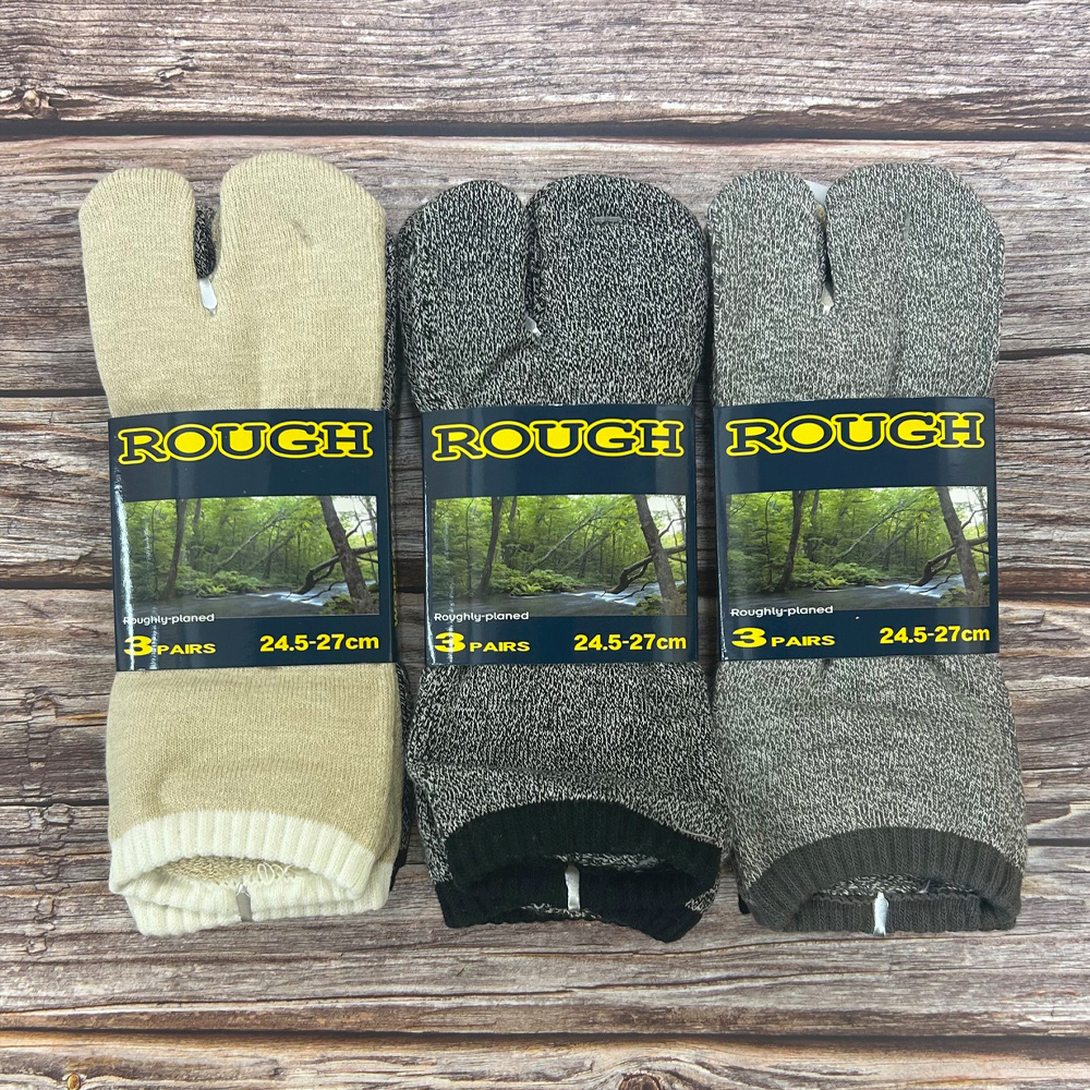 ショート丈 底パイル 指付き 3足組 24.5-27cm