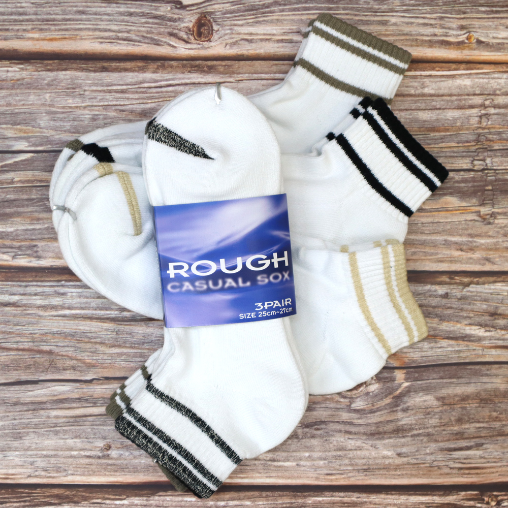 ミドル丈 底パイル 先丸 3足組 24.5-27cm