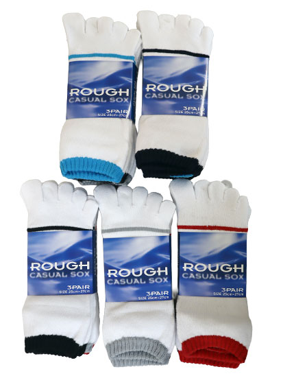 Roughスニーカーソックス5本指 3足組 25-27cm