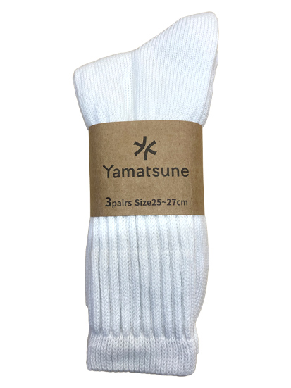 コットンローゲージソックス 3足組 25-27cm