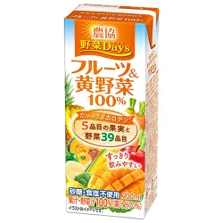 雪印メグミルク　農協野菜Days　フルーツ＆黄野菜100％　200ｍｌ　賞味期限2026.3.24