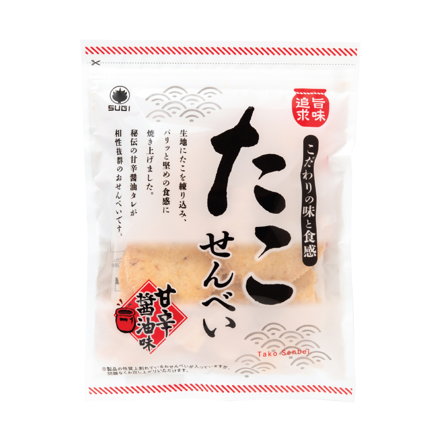 スギ製菓  たこせんべい 甘辛醤油味	１００ｇ 賞味期限2025.11.19