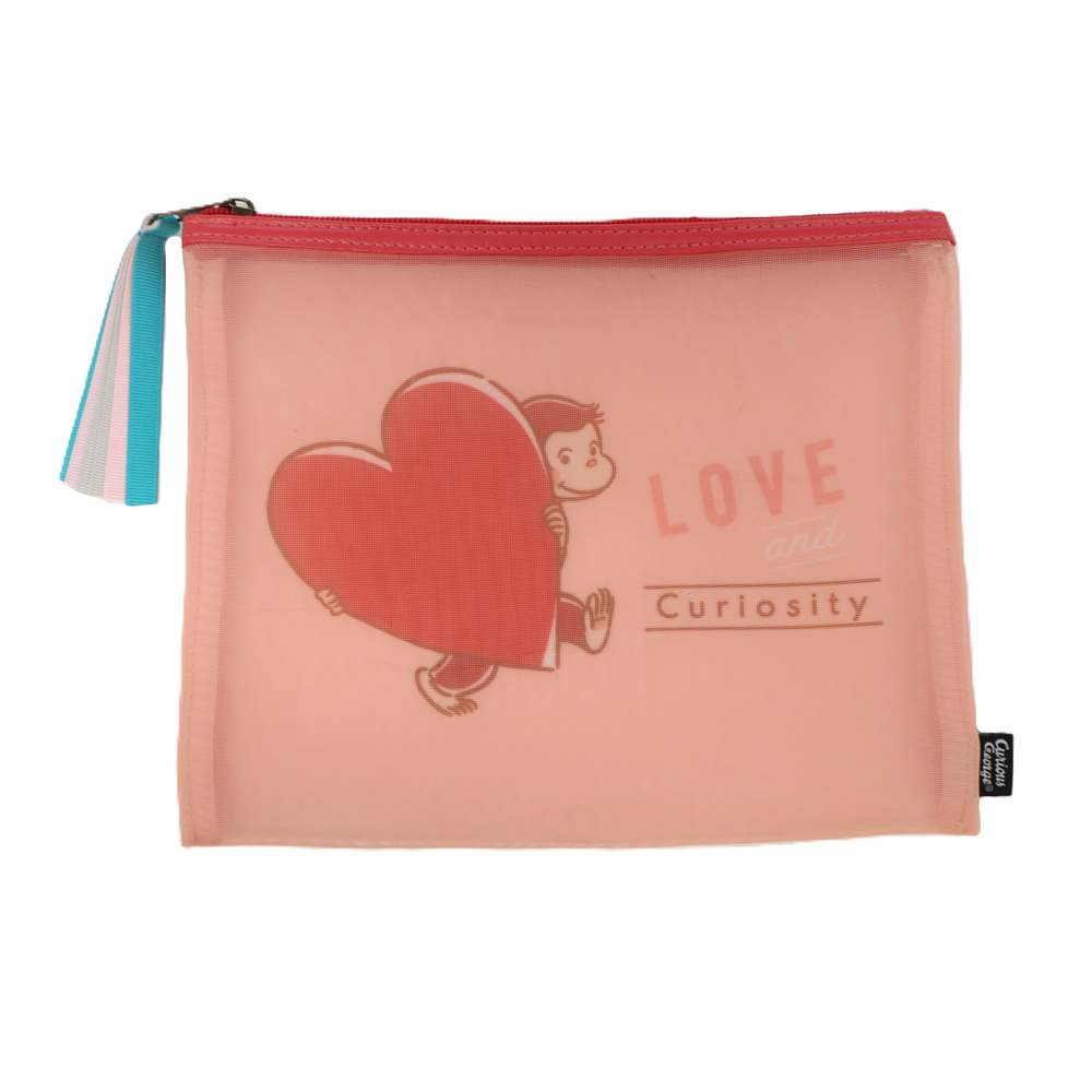 おさるのジョージ フラットメッシュポーチ(PK)2026年4月発売